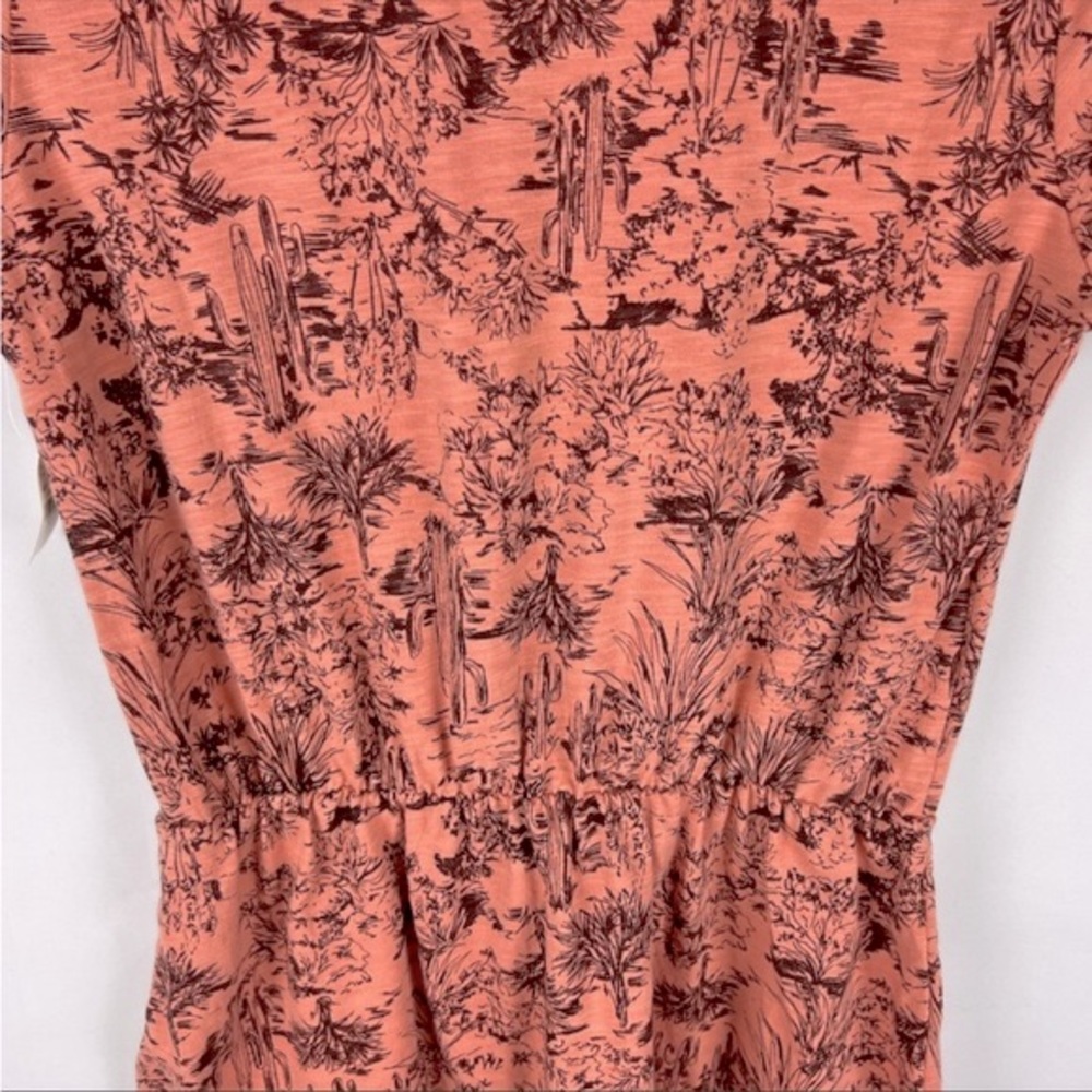 ๐ธ3/$25 Old Navy Slub-Knit Coral Cactus Print Relaxed Fit T-Shirt Dress, Size S - Picture 10 of 16